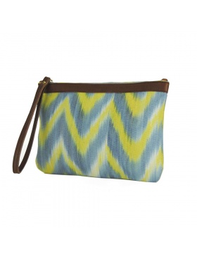 Clutch piel Talaia Amarillo Gris