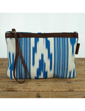 Clutch piel Gorg blau Azul Mar