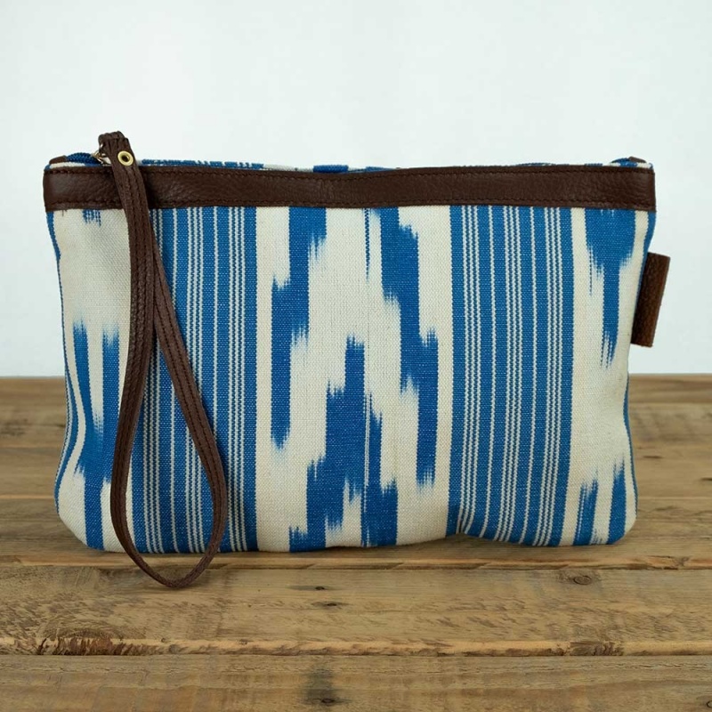 Clutch piel Gorg blau Azul Mar