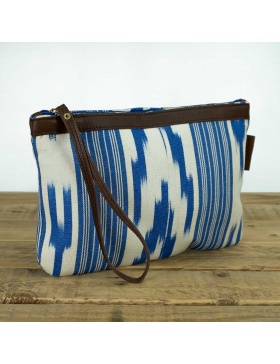 Clutch piel Gorg blau Azul Mar