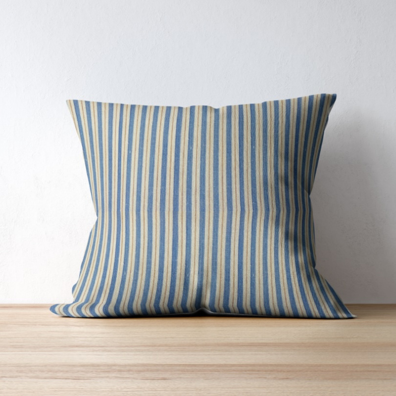 Rural Sky Blue & Almond on a throw pillow