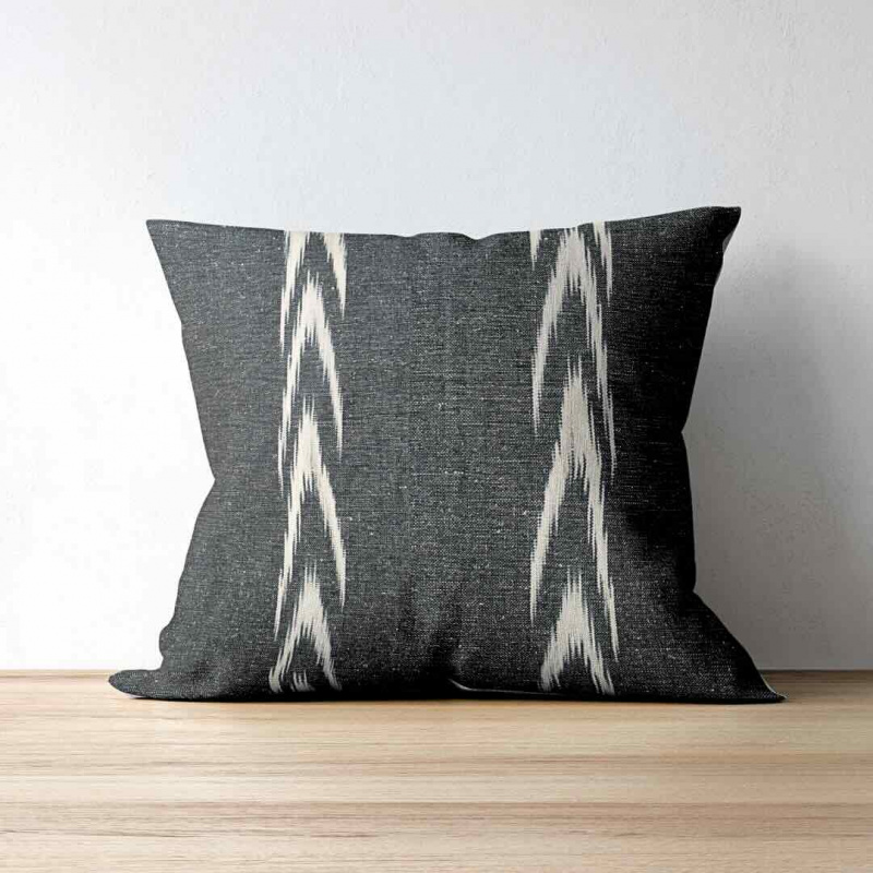 Alcadena Black on a throw pillow
