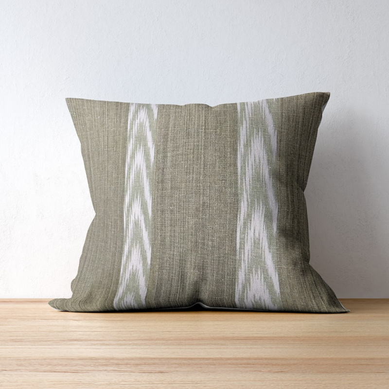 Alcadena Taupe on a throw pillow