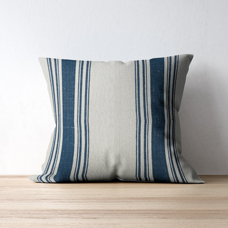 Ona Indigo Blue on a throw pillow