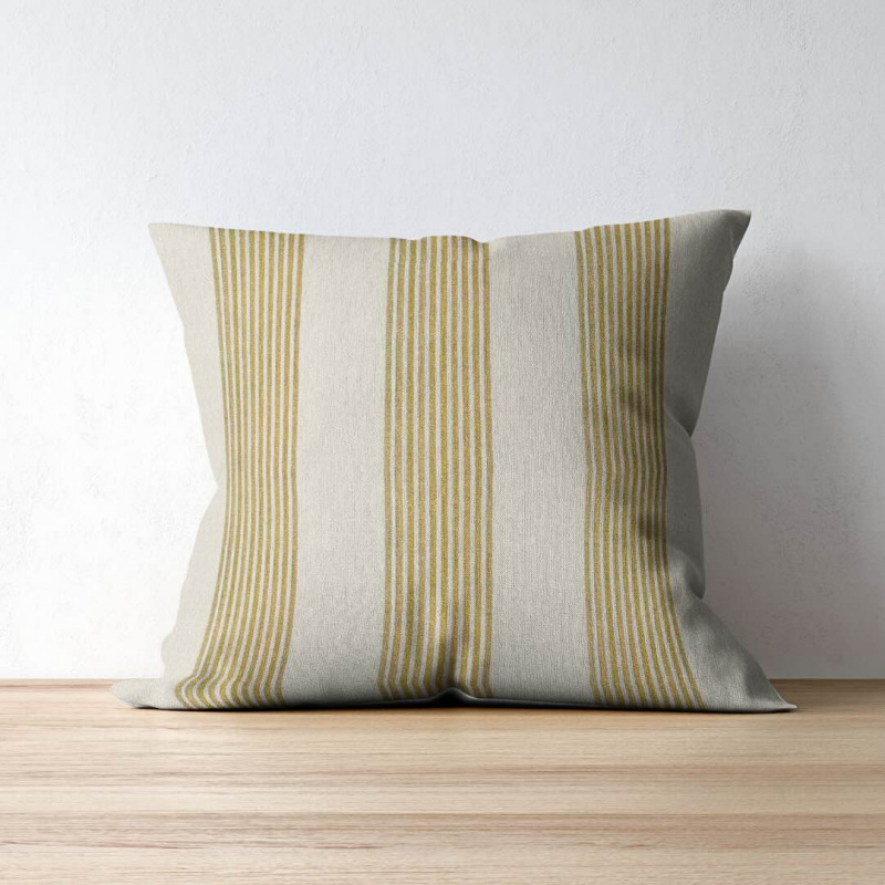Correfoc Mustard on a throw pillow