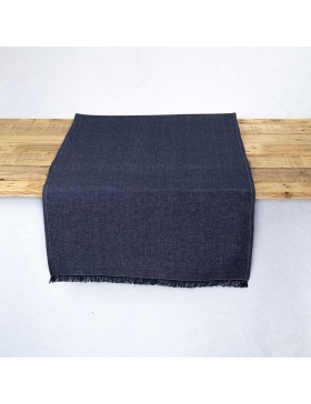 Table runner plain Indigo