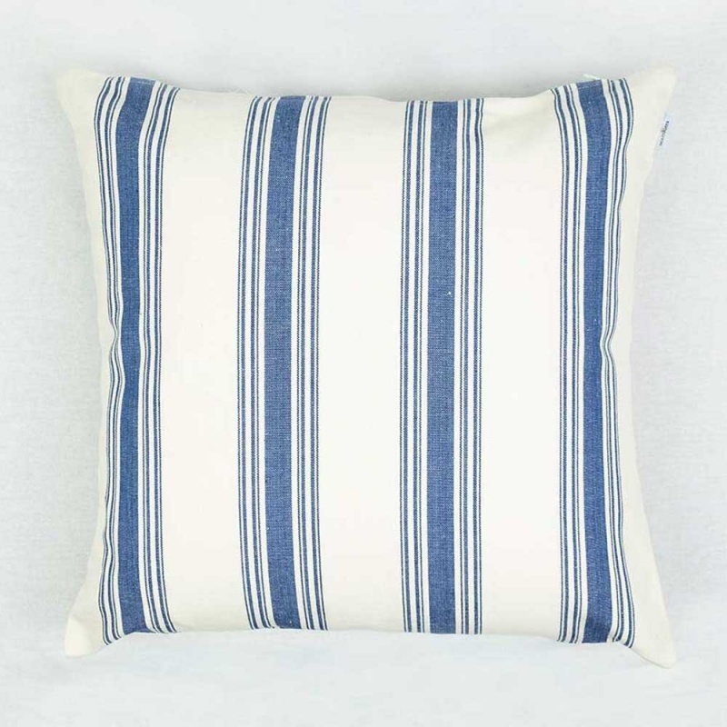 Funda de 50x60 para almohada decorativa CORAL rayas color azul o malva
