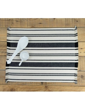 Placemat striped Rampi Black